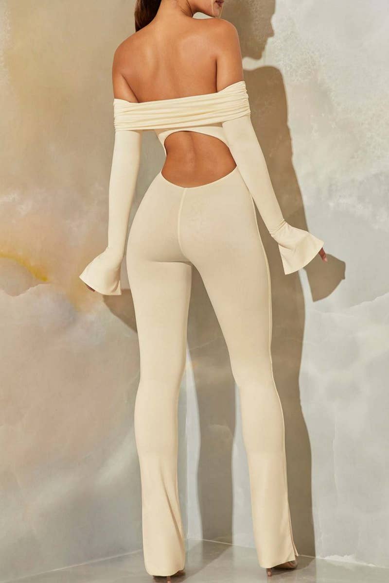 CWSS1085_TEMPERAMENT ONE-SHOULDER BACKLESS JUMPSUIT