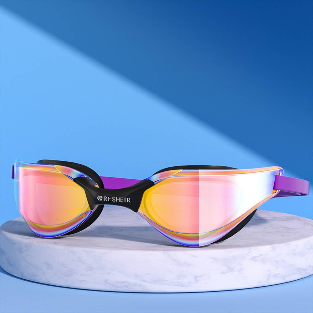 Pro Mirrored Racing Swim Goggles ??Anti-Fog HD_CWMM6636