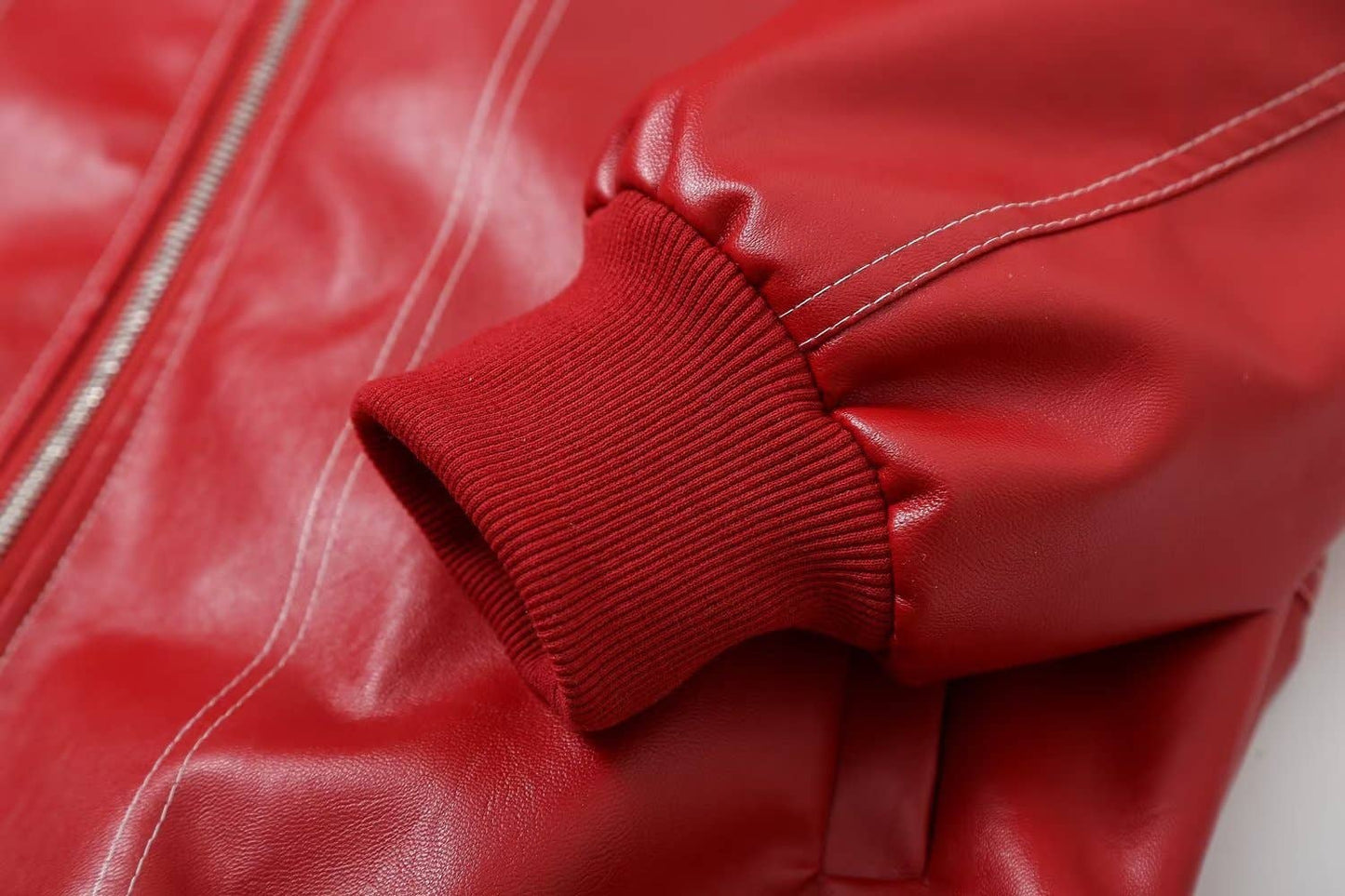 Fashionable and versatile solid-color PU jacket