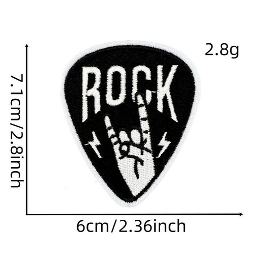 CARTOON BLACK MUSIC SKULL SERIES CLOTH STICKER_CWMM4050