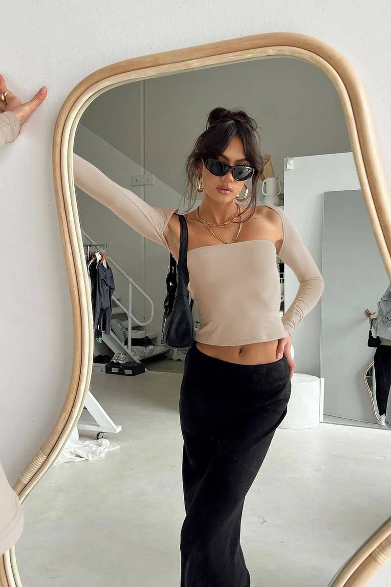 CWTTL2053_SUMMER SEXY TUBE TOP WAIST T-SHIRT