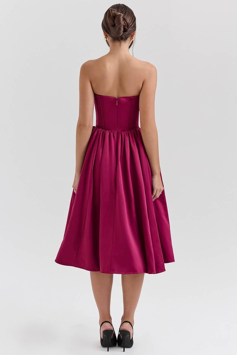 CWDTD0469_STRAPLESS SEXY BACKLESS MIDI DRESS