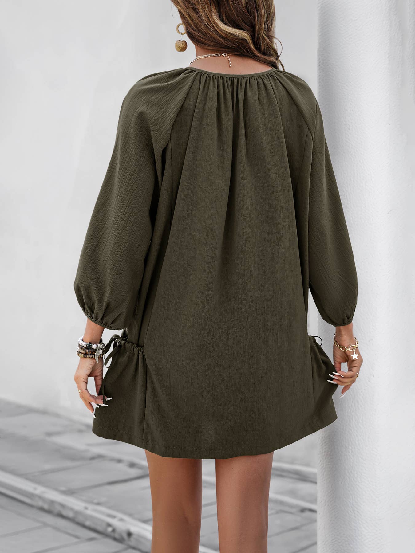 Casual loose loose short long-sleeved dress