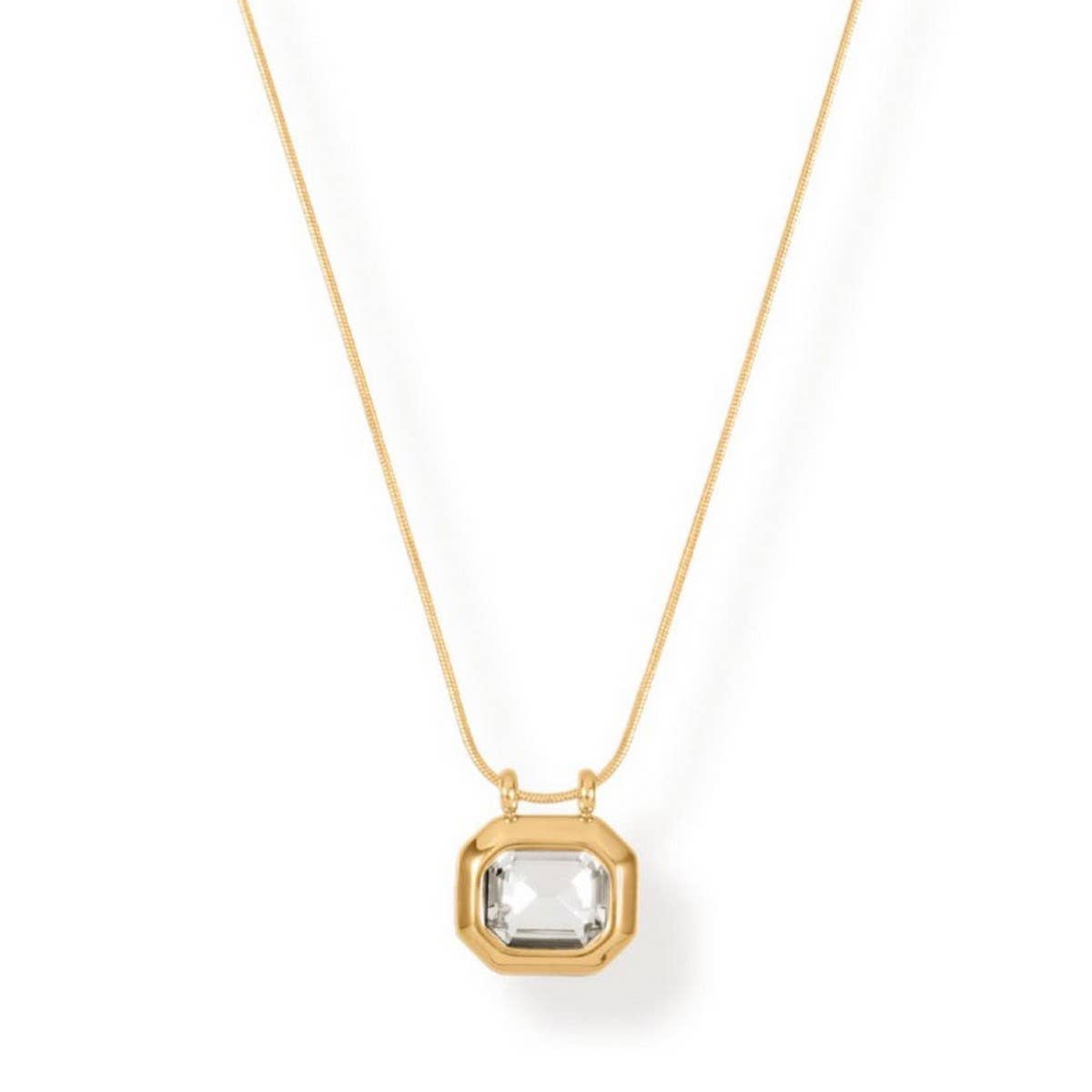 Stainless Steel Black Sugar Cube Necklace_CWMM5656