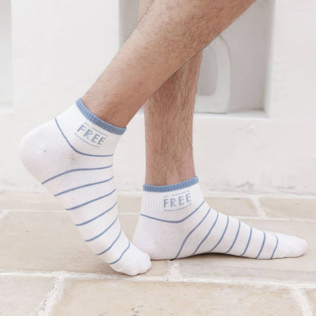 MEN'S COTTON BREATHABLE STRIPED SPORTS SOCKS