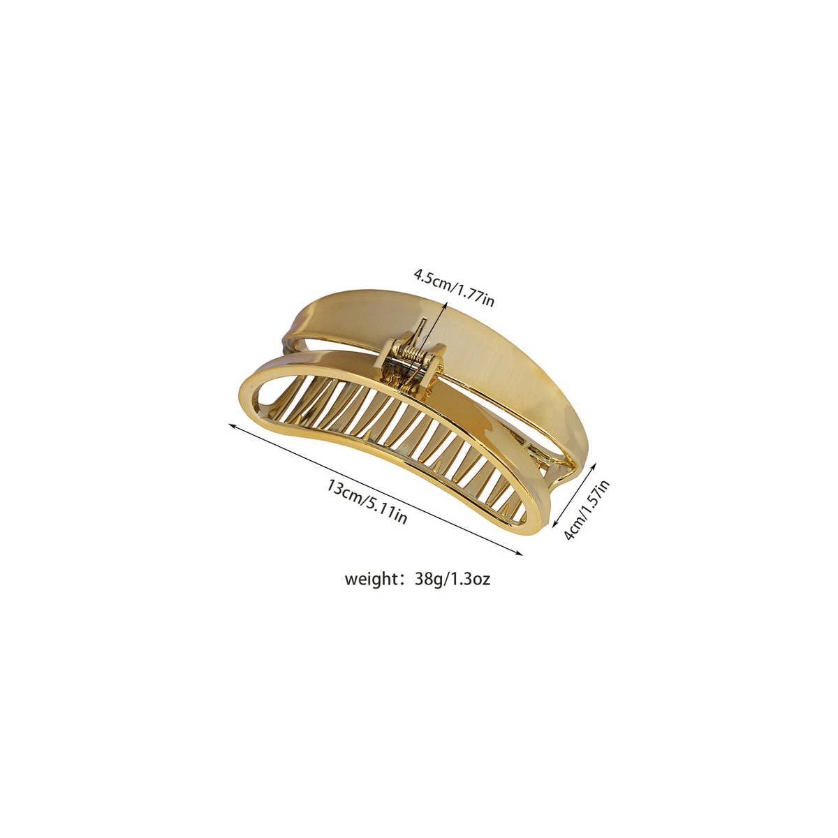 Metallic simple fashion half round hair claw