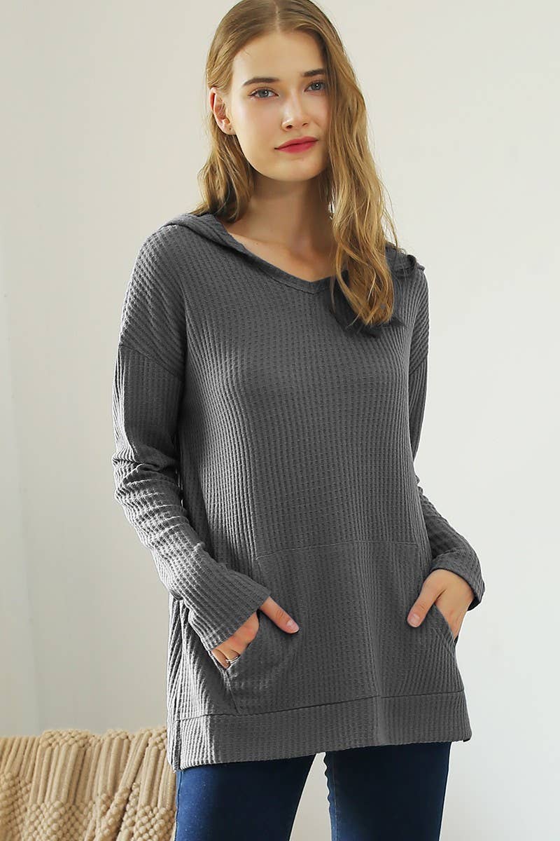 CWTTL1428-P_V NECK HOODIE AND POCKET PULLOVER SWEATER KNIT