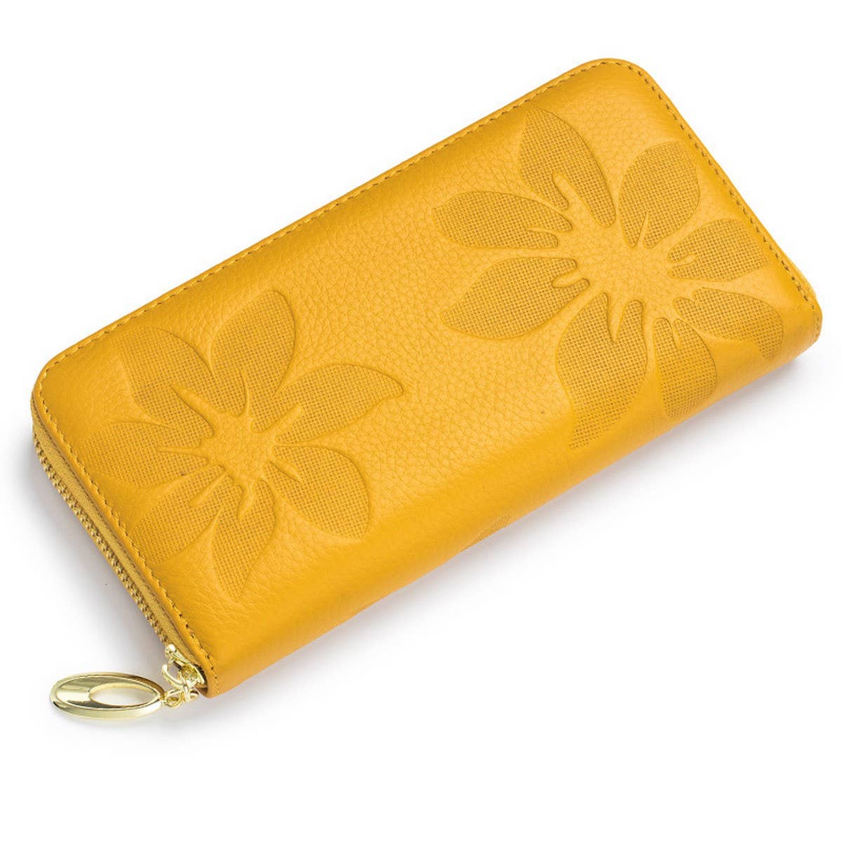 Embossed Leather Long Wallet for Women_CUAB00363