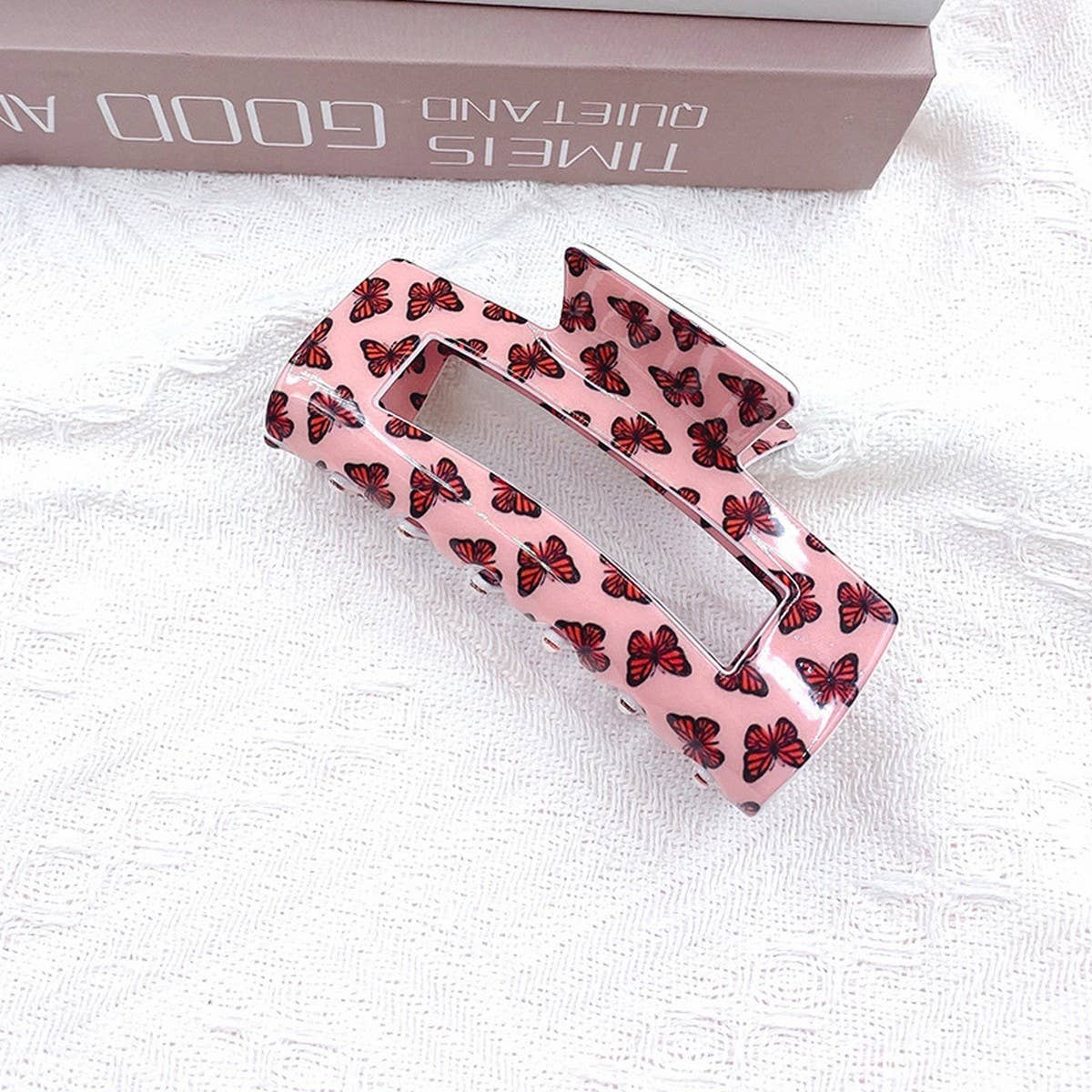 CWAHA1395_FRENCH VINTAGE SQUARE BUTTERFLY HAIR CLAW CLIP