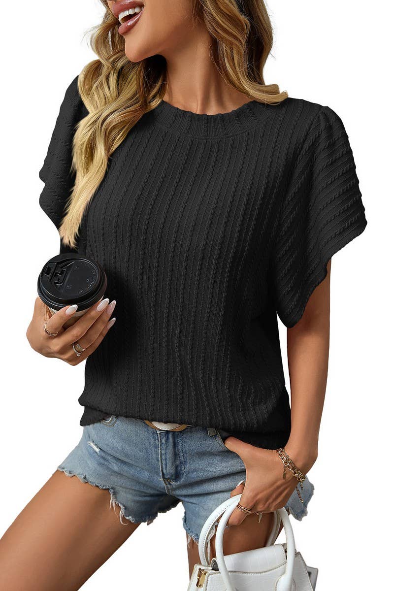 CWTTS1357_SUMMER DOUBLE-LAYER RUFFLE SHORT-SLEEVED T-SHIRT