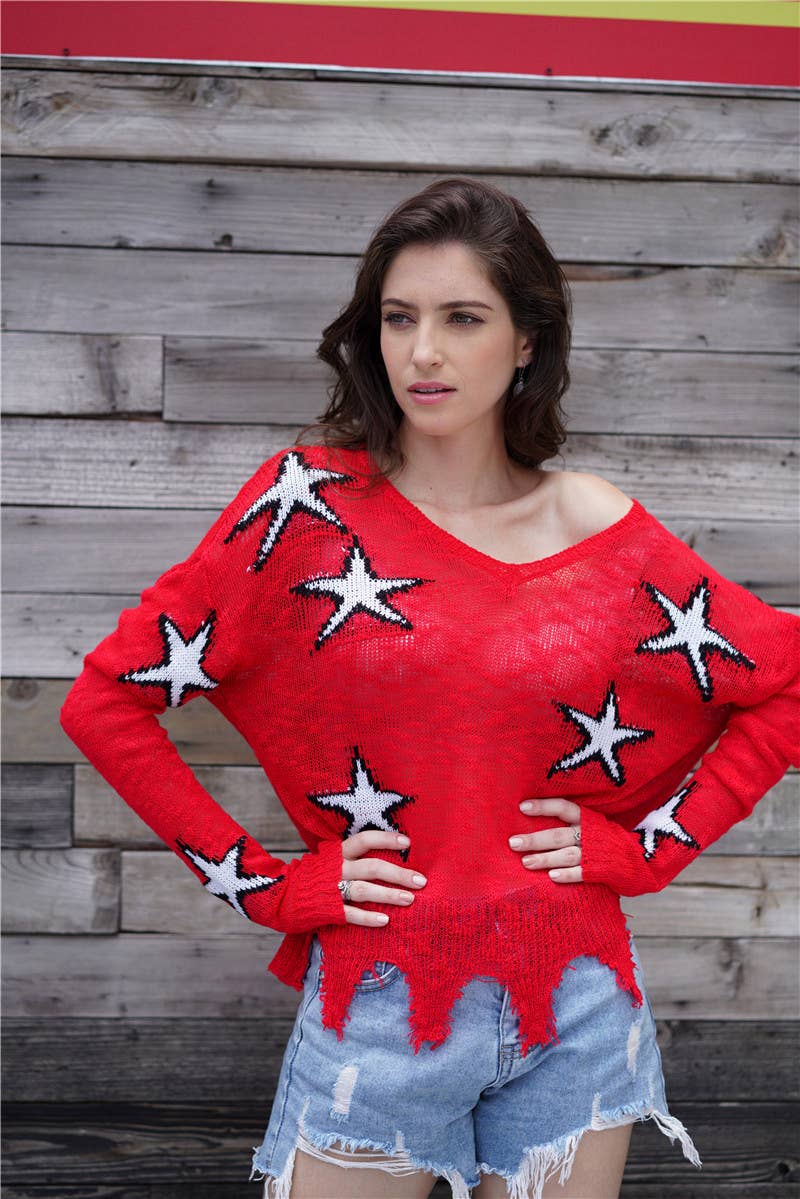 CREW NECK JUMPER GEOMETRIC LOOSE SWEATER