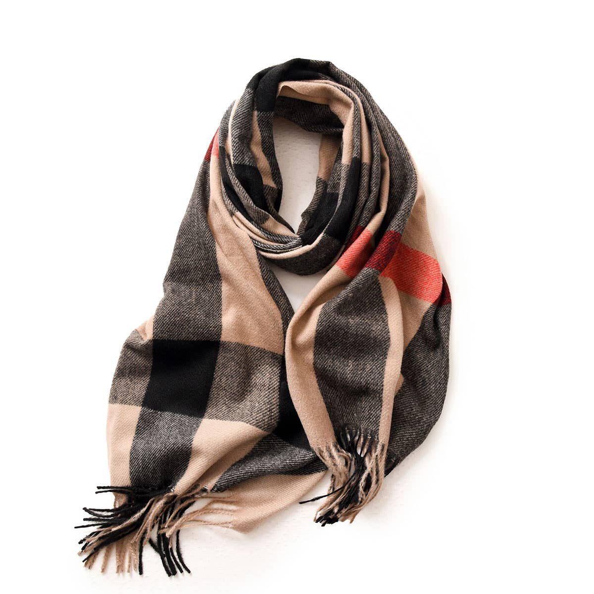 2025 Fashion Plaid Tassel Scarf - Winter Warmth_CWASC0185