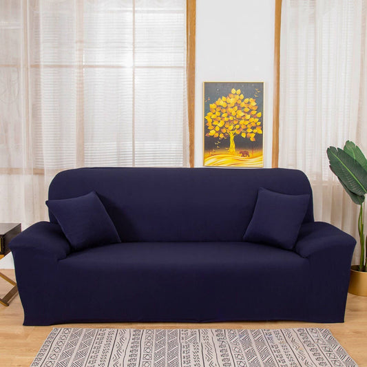 Modern Knit Sofa Cover, Stretch Fit, Solid Color