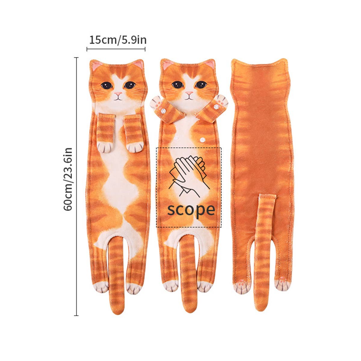 CWMM8328_CARTOON ANIMAL HANGABLE DOUBLE LAYER KITCHEN RAG
