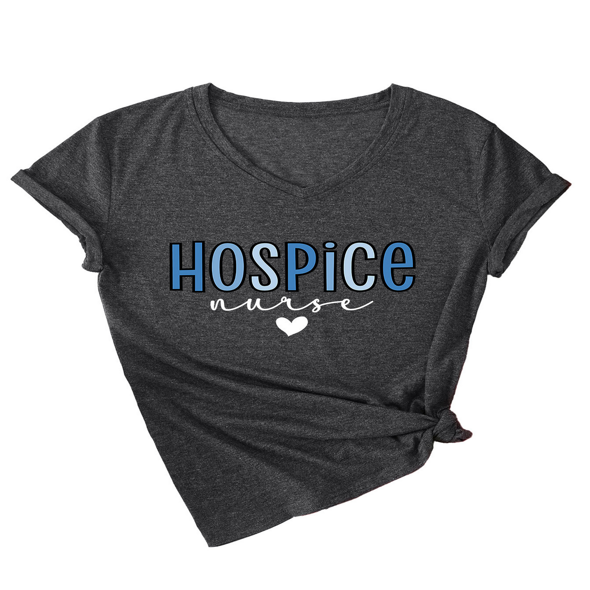 Heart Print V-Neck Tee ? Women¡¯s Casual Loose