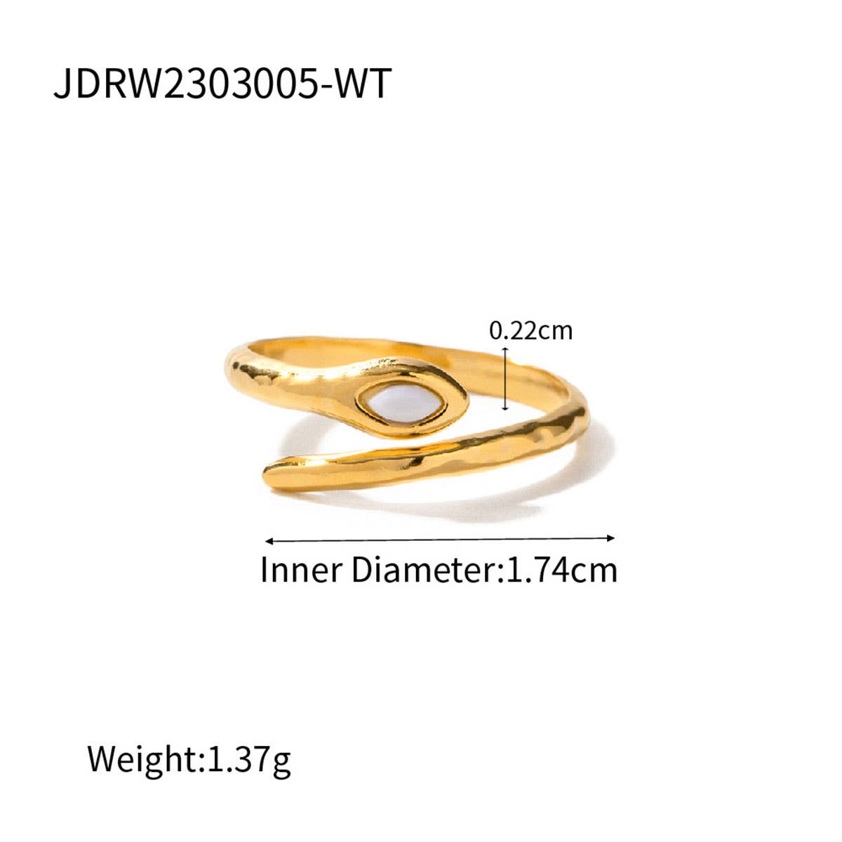STAINLESS STEEL SNAKE NATURAL STONE RINGS_CWAJE0628
