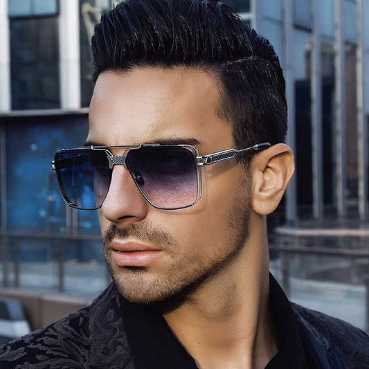 STEAMPUNK SQUARE FRAME CUT EDGE SUNGLASSES_CWASG0646