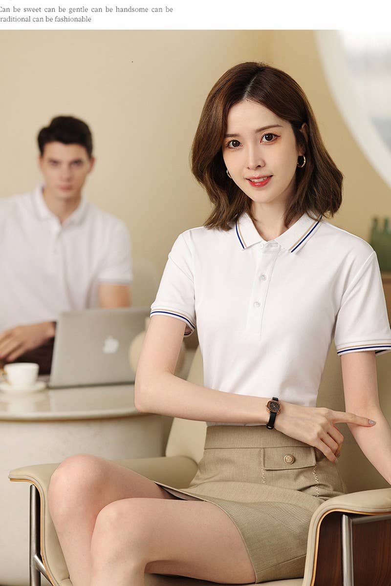 CWTBLS02446_BREATHABLE POLO SHORT SLEEVE CASUAL T-SHIRT