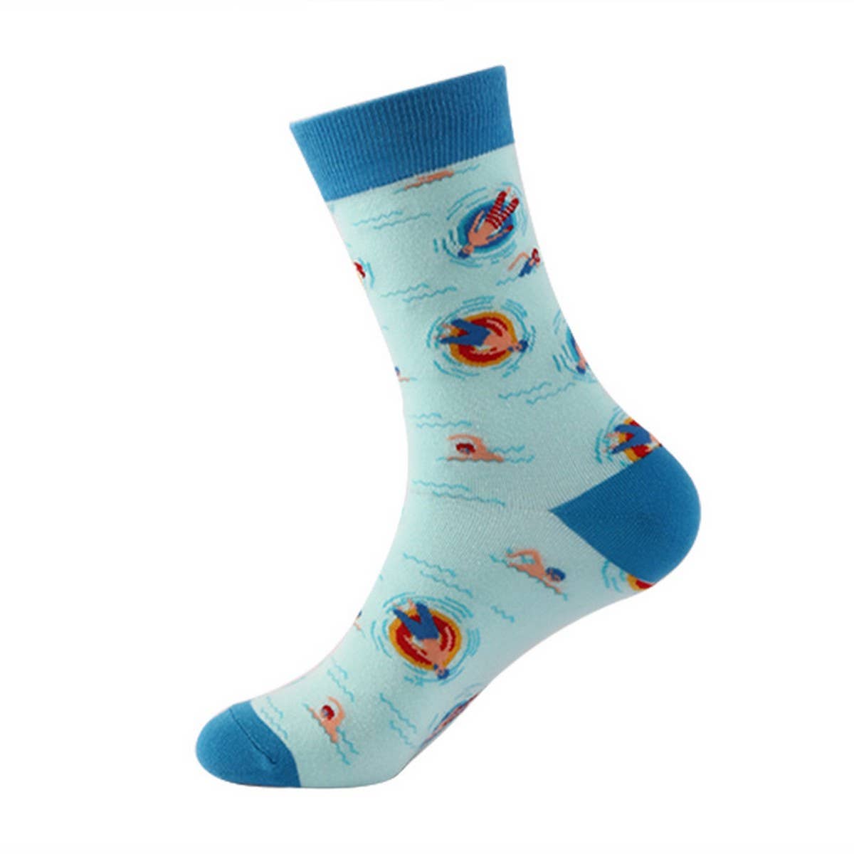 CASUAL GEOMETRIC MID-CALF SOCKS_CWMS1004