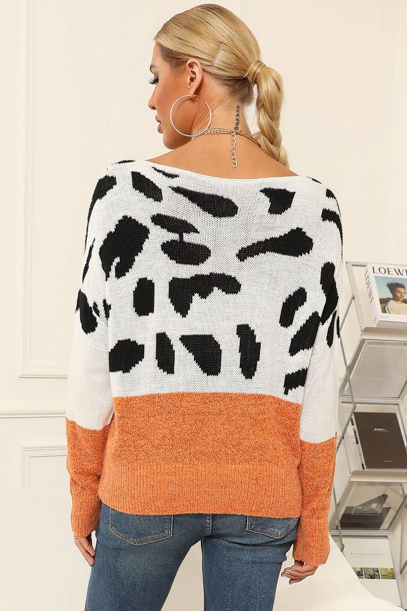 CWOSWL1580_Round Neck Long Sleeve Pullover Sweater