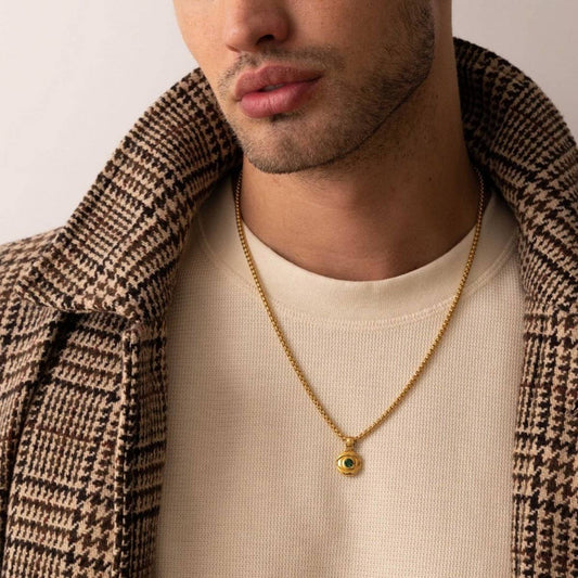 Zirconia Devil's Eye Clavicle Necklace_CWMM5340