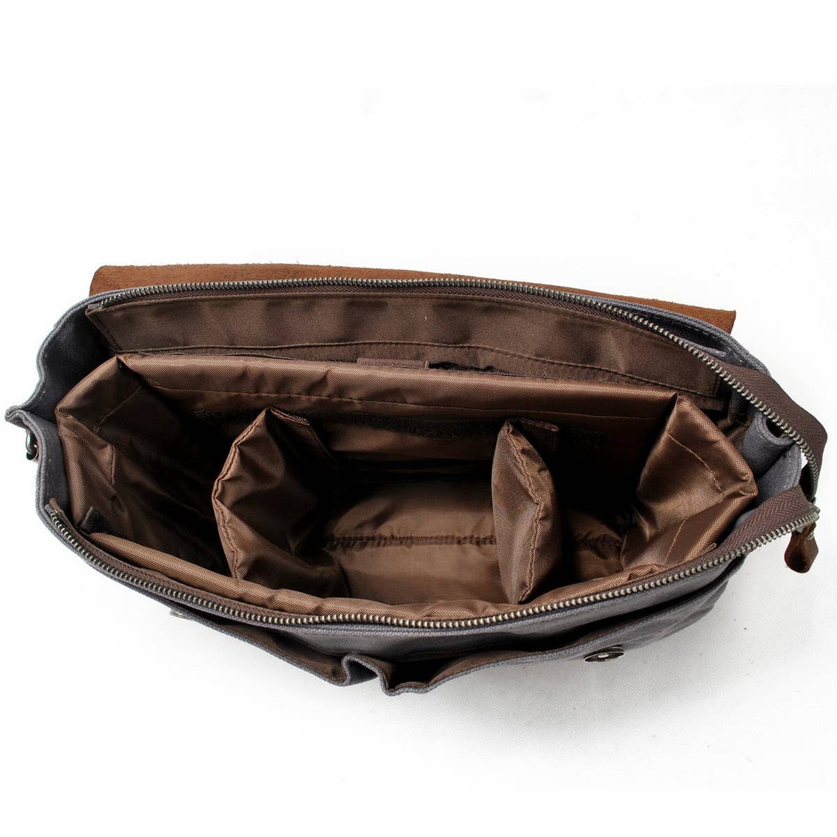 Vintage Waxed Canvas Camera Satchel with Leather_CWAB5572