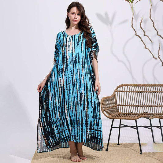 Tie-Dye Cotton Blend Beach Cover-Up Robe