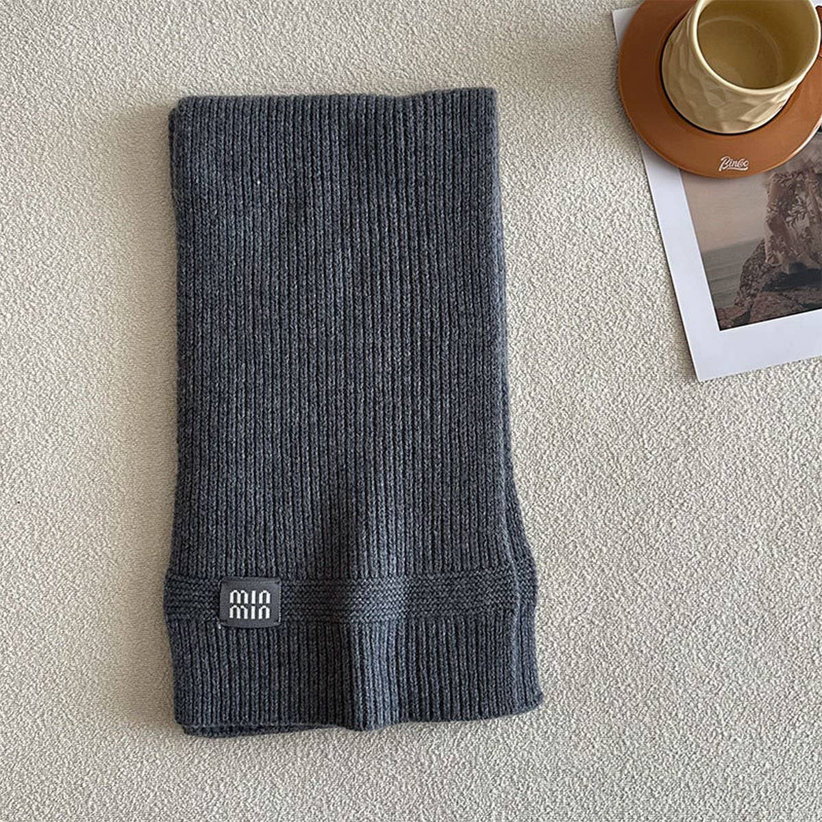 100% Wool Knitted Striped Scarf – Soft & Warm_CWASC2305