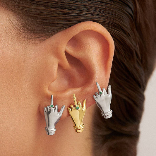 Trendy Niche Chain Design Gold Silver Earrings