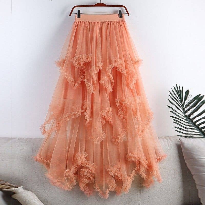 CWBSS0460_LAYERED ORGANZA TIERED MAXI CAKE SKIRT