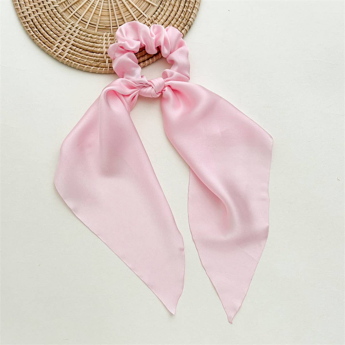 NEW SOLID COLOR KNOTTED RIBBON HAIR TIE_CWAHA0850