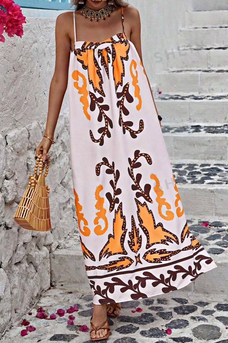 CWDMD3031_LOOSE STRAP PRINTED HOLIDAY MAXI DRESS