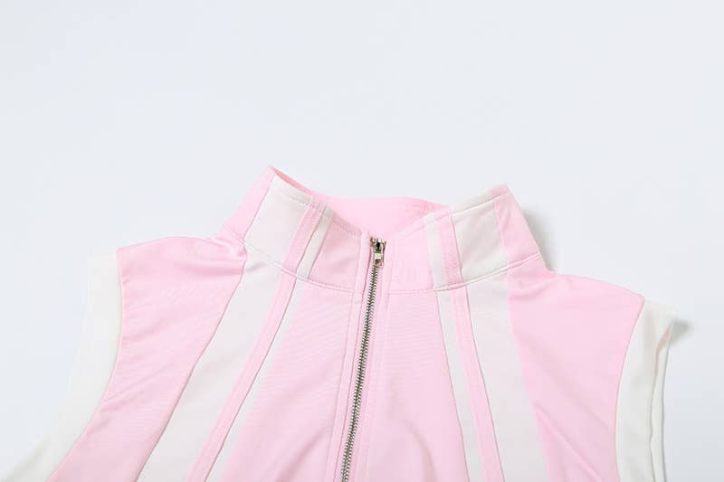 Crop top slimming and hip-hugging skirt suit