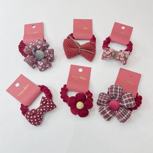 NEW RED BIG FLOWER BOW HAIR TIE