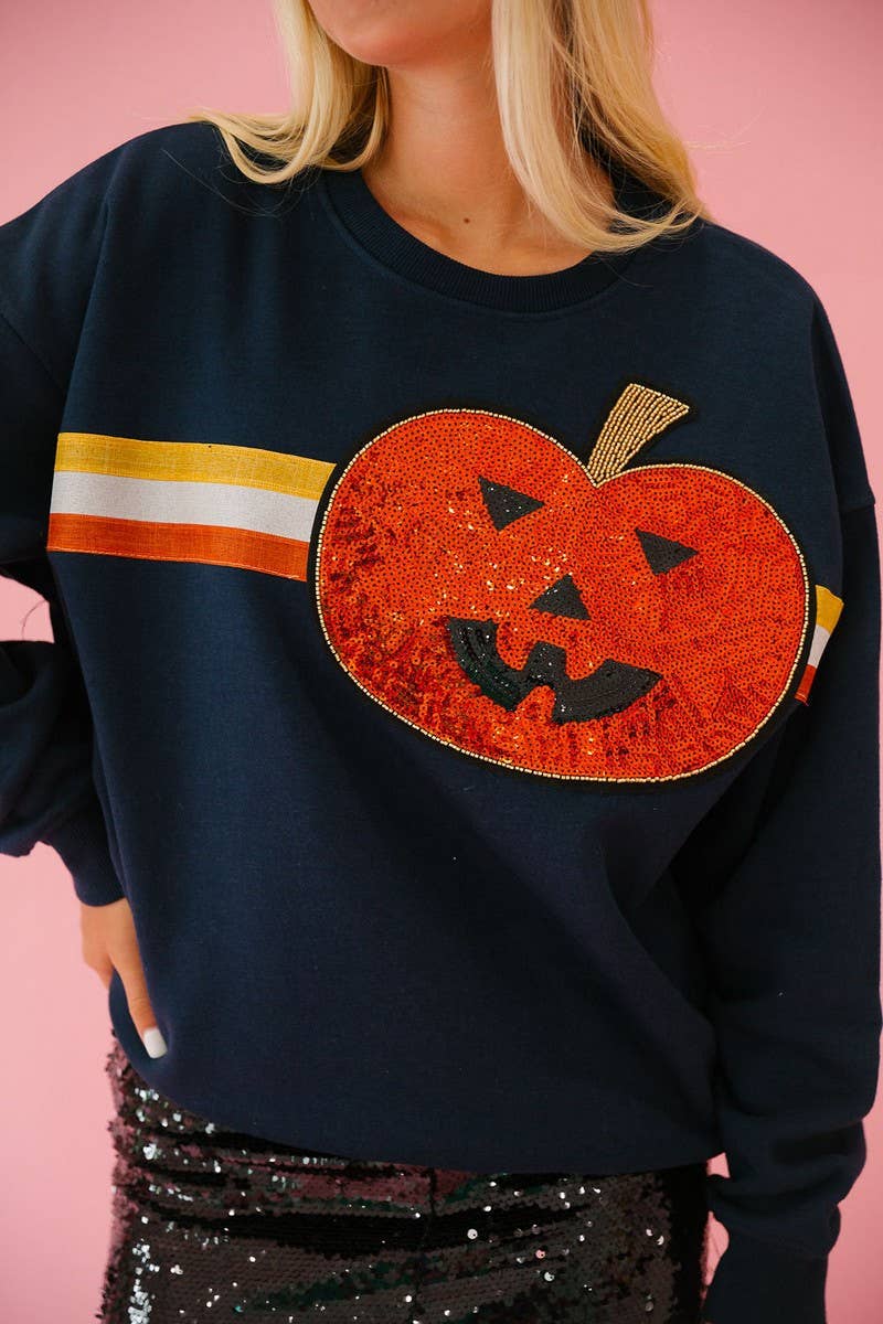 CWTBLL01229_HALLOWEEN SEQUINED LOOSE SWEATSHIRT