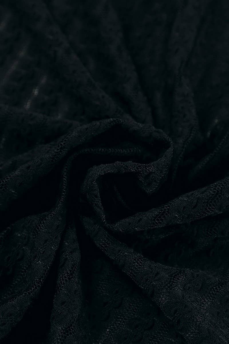 CWTBLL540_SOLID COLOR SLIGHTLY SEE-THROUGH LACE TOP