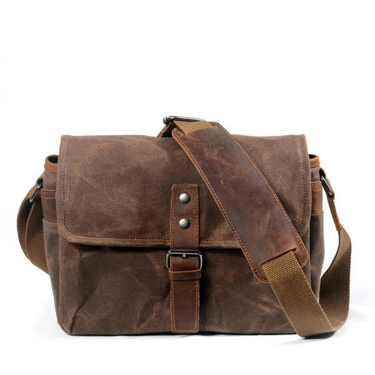 Waterproof Waxed Canvas DSLR Camera Satchel_CWAB5557