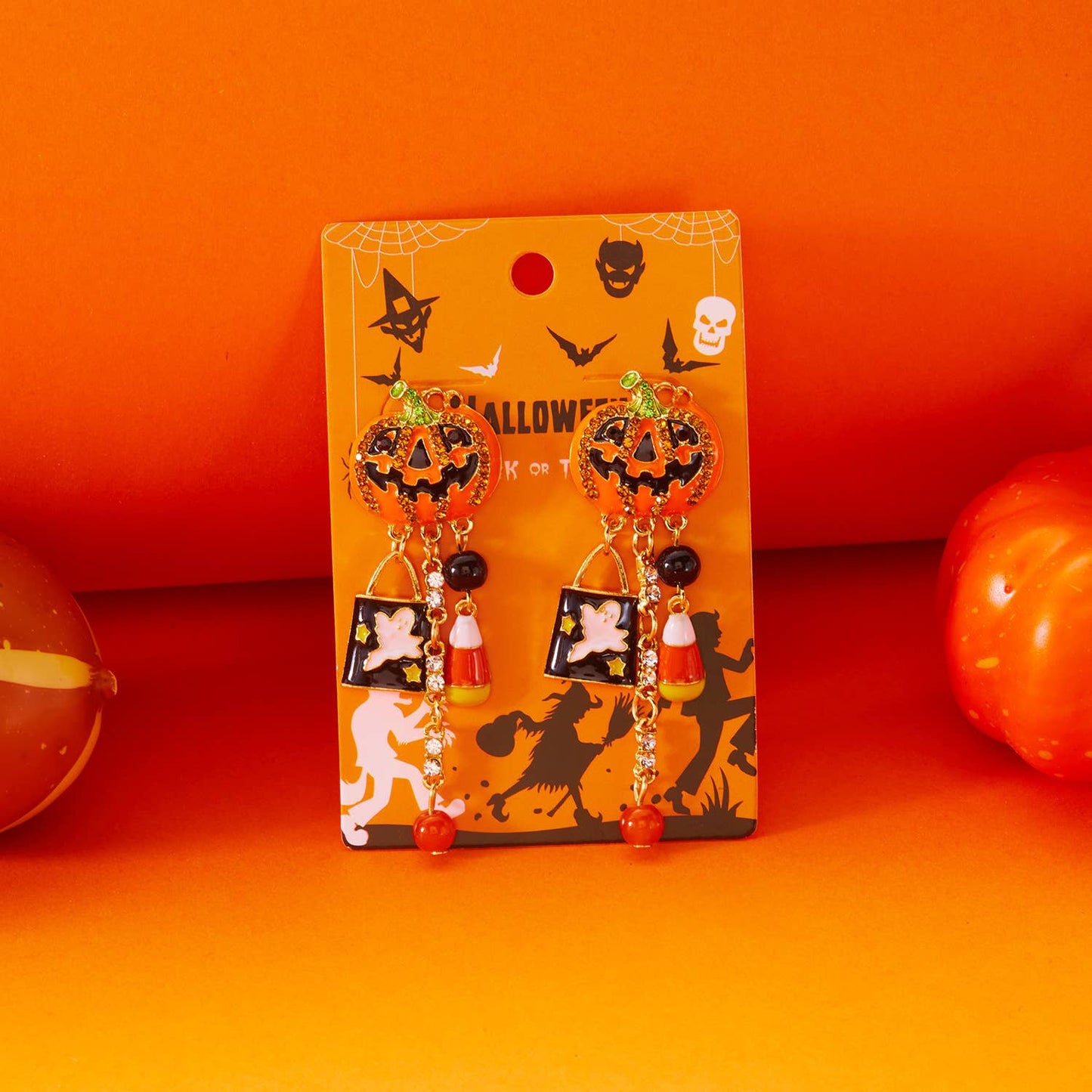 Creative Ghost Pumpkin Drop Earrings for Women_CWAJE05623