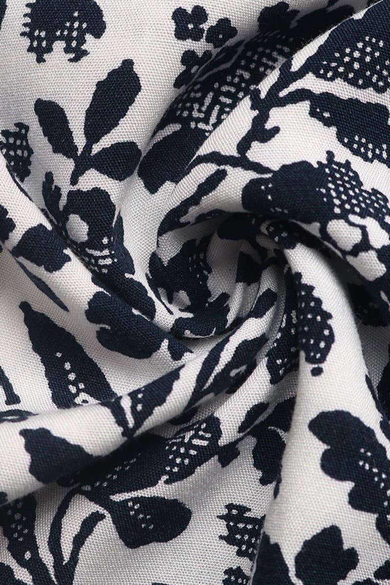 CWTBLL00747_RETRO TIE-DRAPE V-NECK FLORAL FRENCH TOP