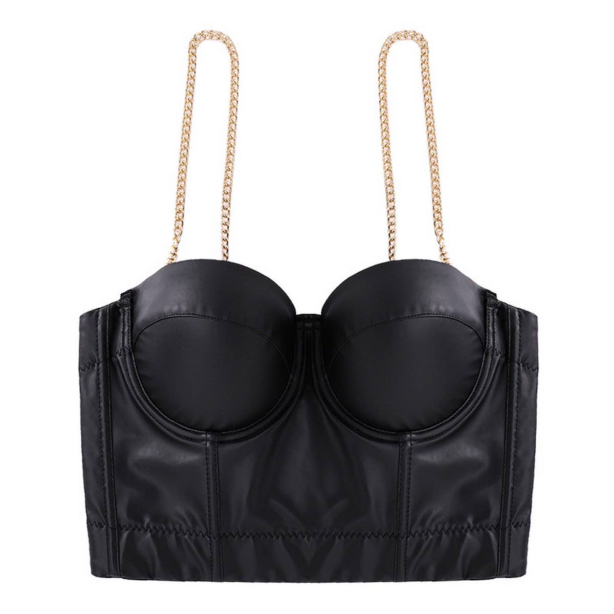 GOLD CHAIN STRAPLESS HERRINGBONE CORSET