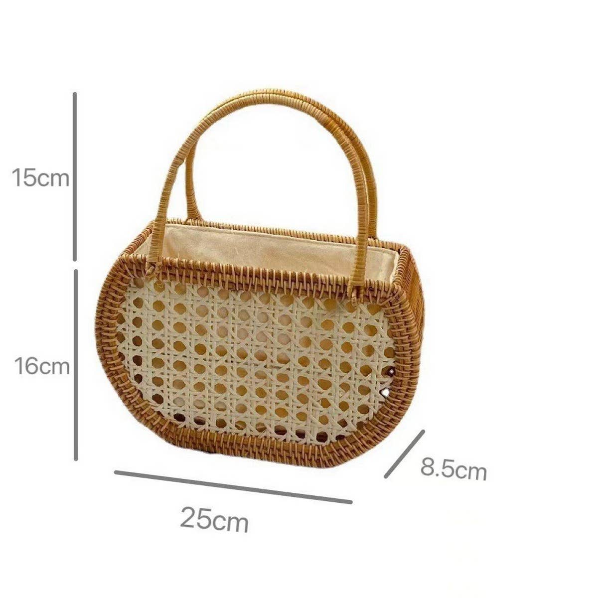 HANDMADE RATTAN BASKET SHELL STORAGE HANDBAG