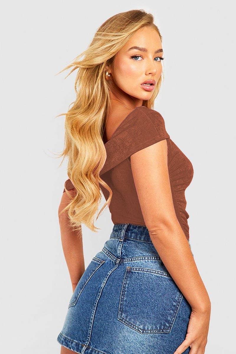 CWTBLSL0734_SUMMER SOLID COLOR SEXY OFF-SHOULDER BODYSUIT