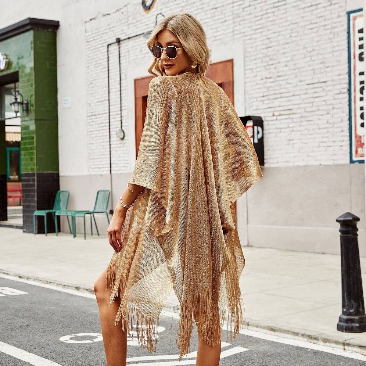 LONG TASSEL LACE FRONT OPEN KIMONO FOR SUMMER