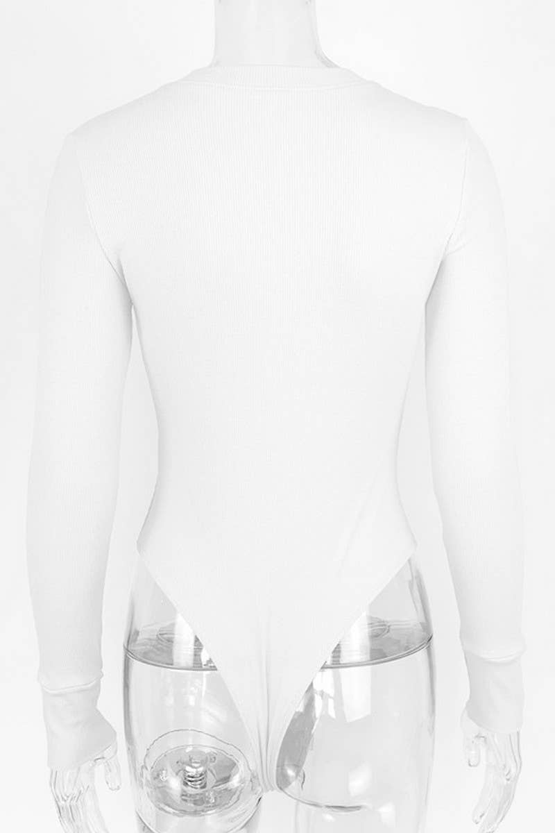 CWSJS1372_NEW SPRING SEXY RIBBED LONG SLEEVE BODYSUIT
