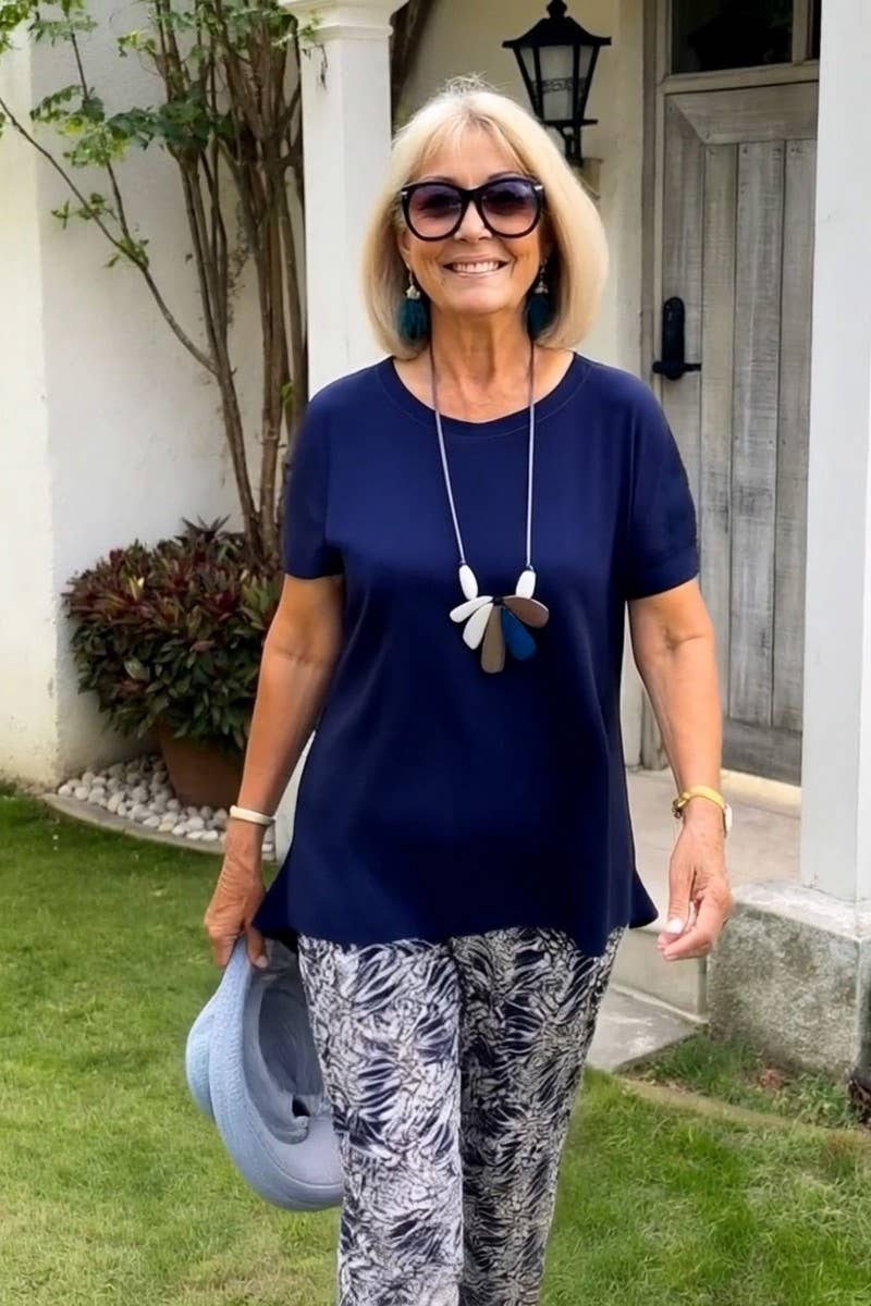 CWSTB00385_SOLID TOP AND PATTERNED TROUSERS SET