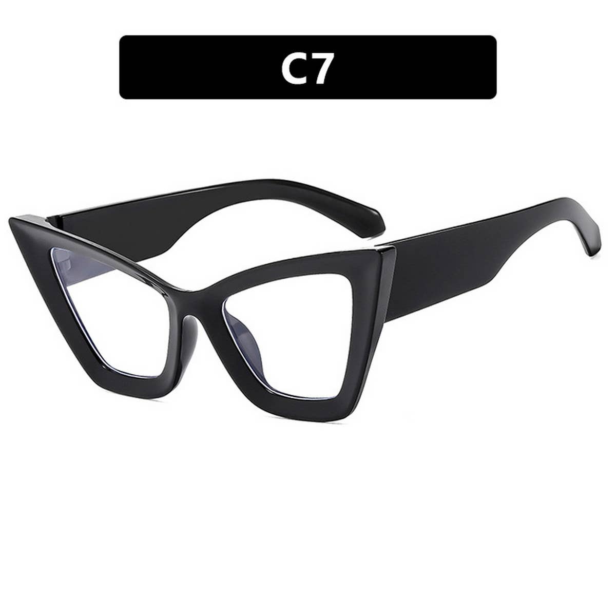 UV PROTECTION LARGE FRAME CAT EYE SUNGLASSES
