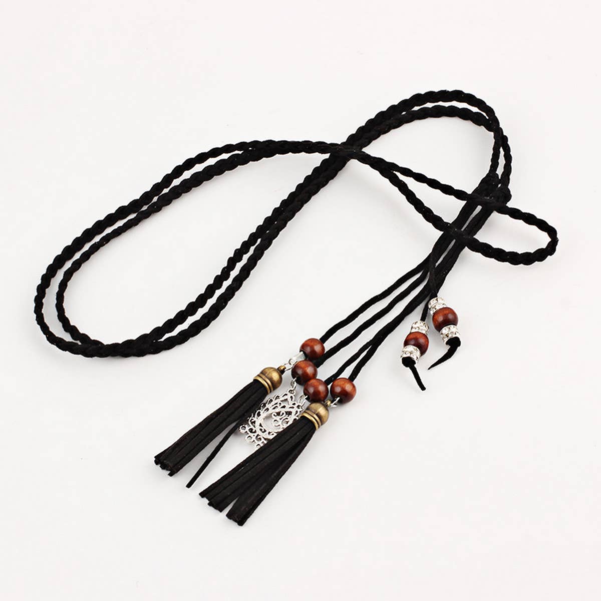 CWABE0876_HAND-WOVEN TASSEL CHARM BELT
