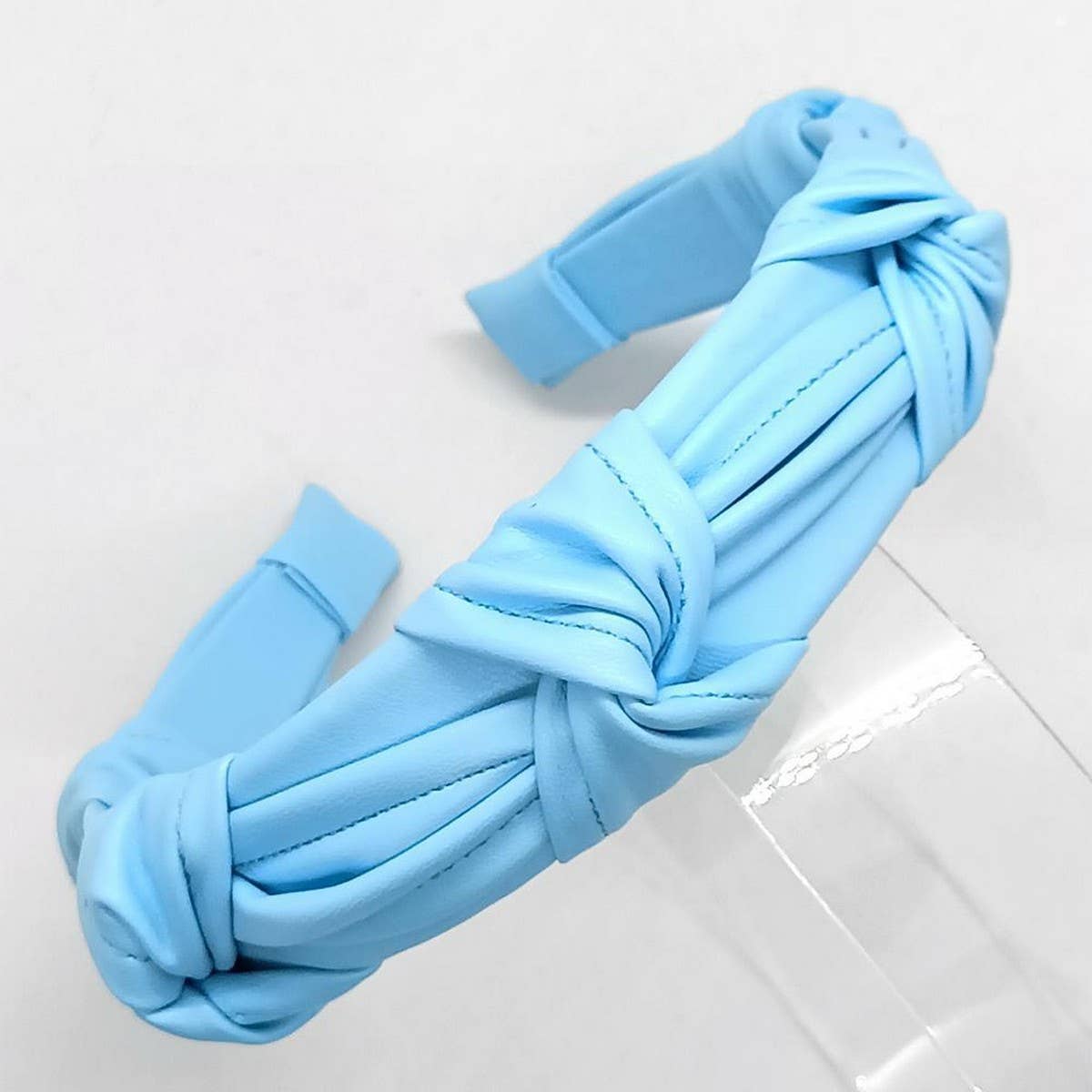 Pastel Morandi PU Leather Knot Headband_CWAHA6342