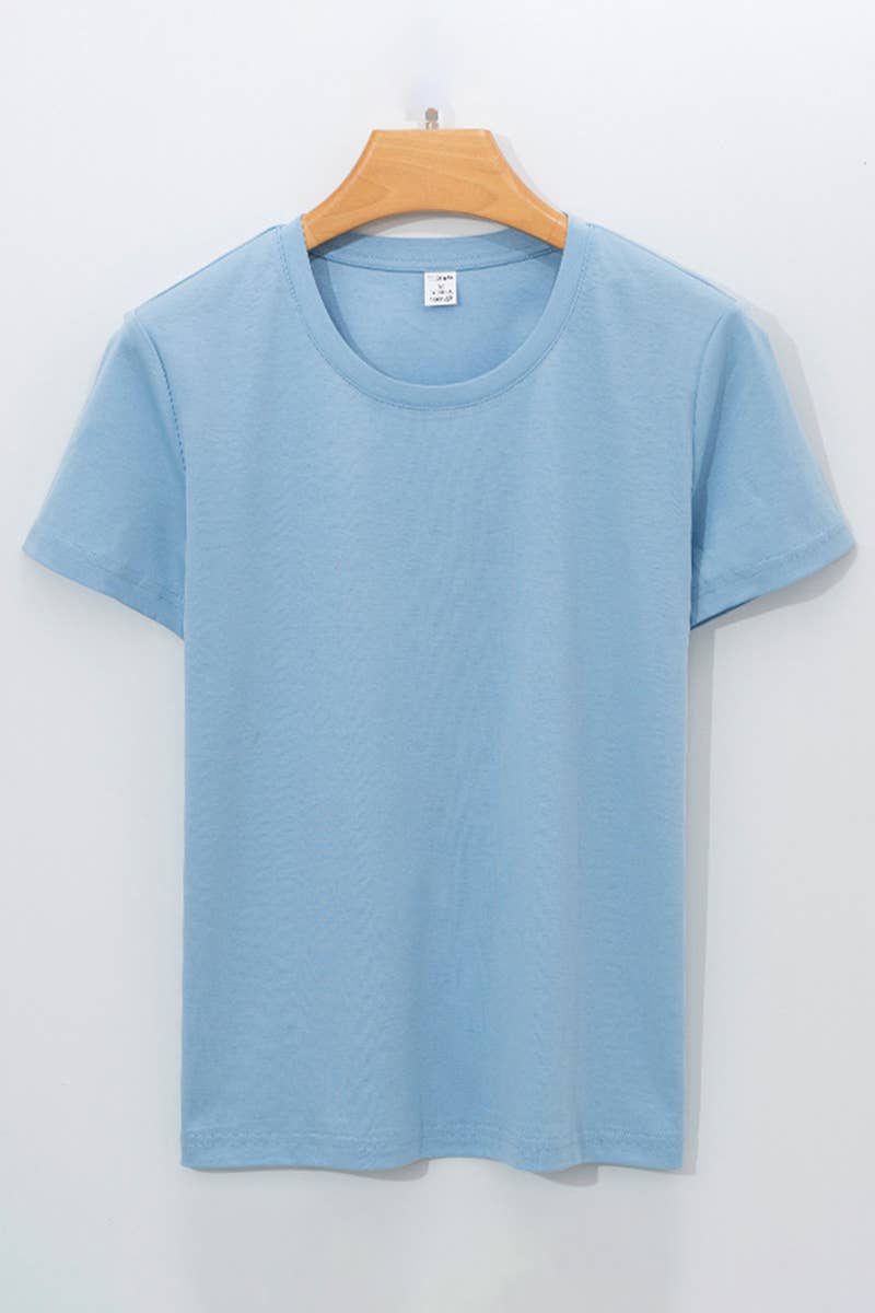 CWTBLS1789_SUMMER FASHION CASUAL WOMEN'S SOLID COLOR T-SHIRT