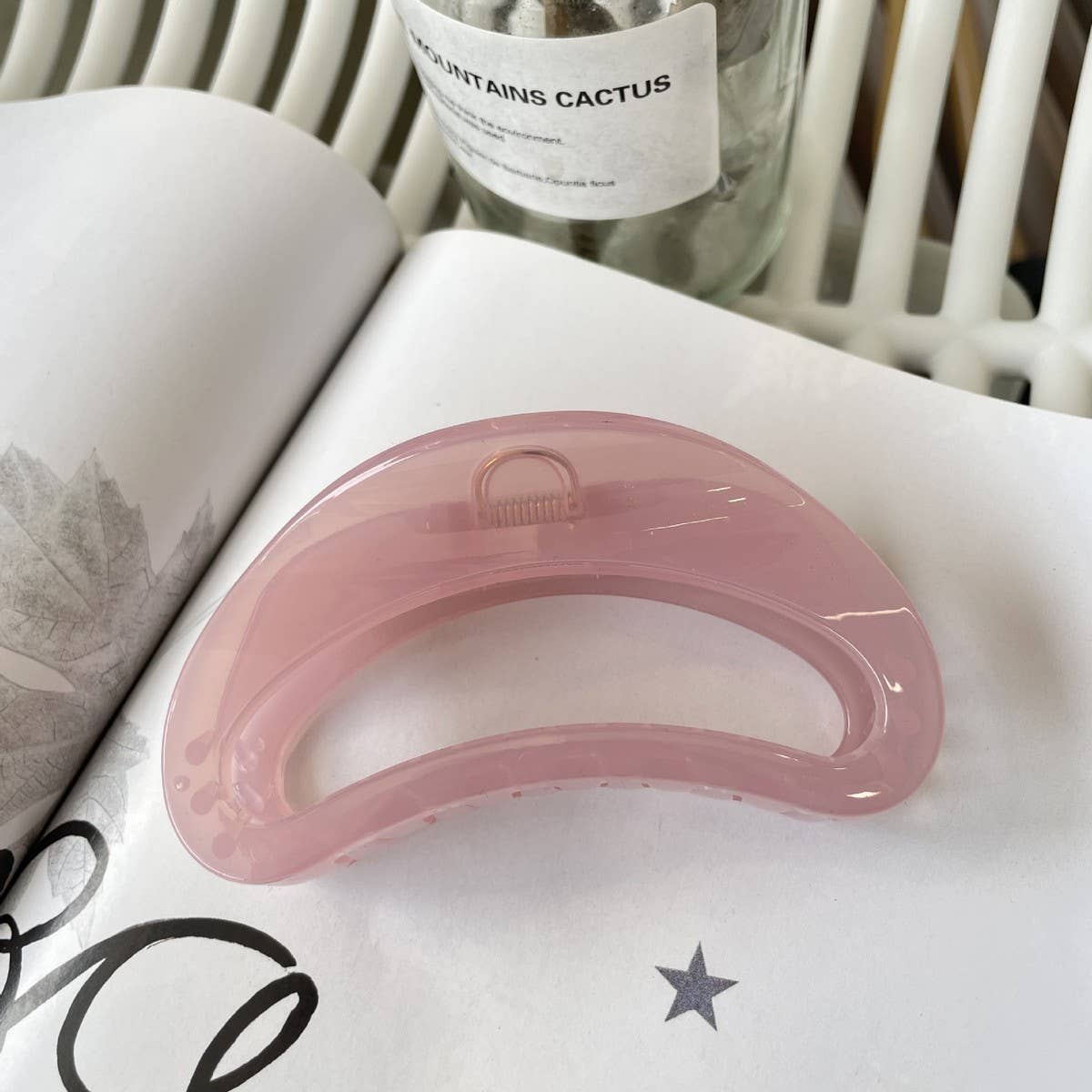 CWAHA1518_SIMPLE SEMI CIRCULAR ARC LARGE HAIR CLAW CLIP